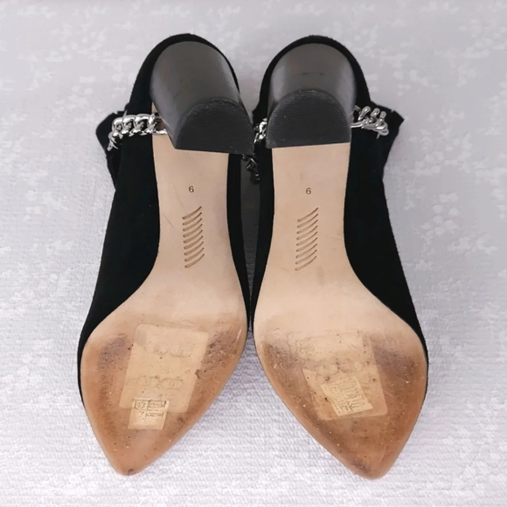PAIGE London Chain Harness Heeled Ankle Booties - Picture 9 of 9